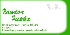 nandor hupka business card